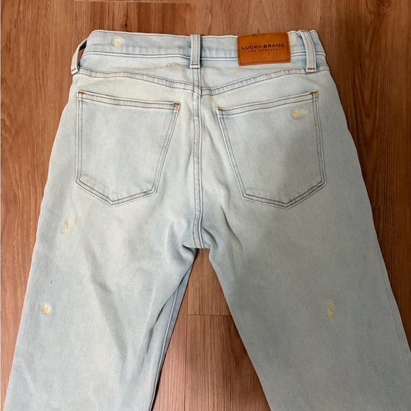 Lucky Brand Light Blue Straight-Leg Jeans with Yellow Daisy Embroidery - Picture 13 of 13